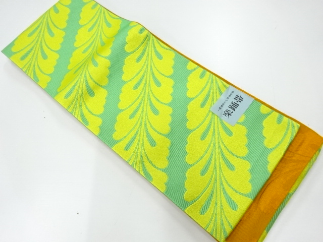 JAPANESE HANHABA OBI FOR DANCE / UNUSED / WOVEN DOKKOFUJI PATTERN